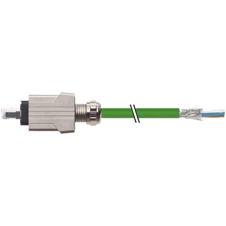 Push Pull RJ45 With Cable, Profinet, PUR 2x2xAWG22 Shielded Gn UL/CSA 1,5m